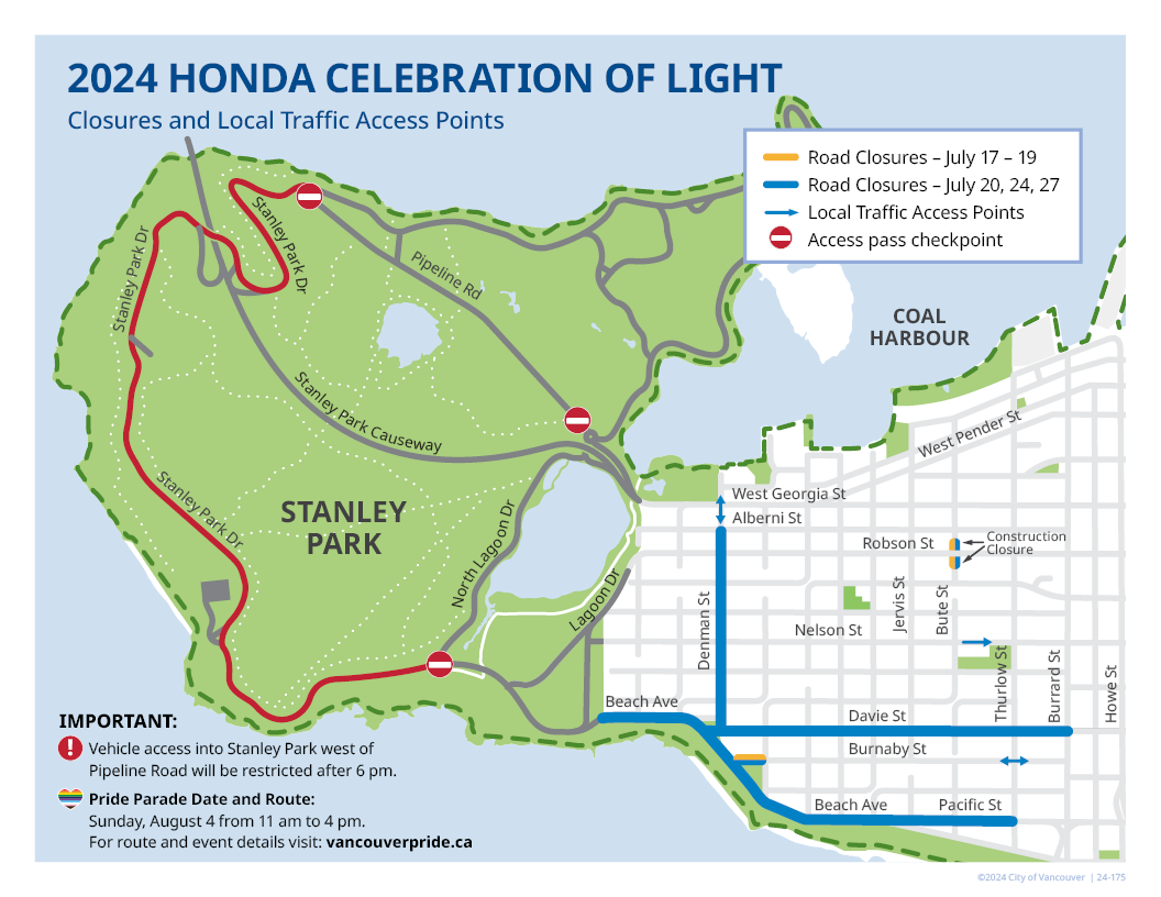 Celebration of Light fireworks traffic map template mapping