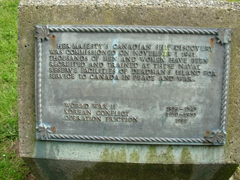 HMCS Discovery Naval Reserve cairn in Stanley Park, Vancouver, BC, Canada