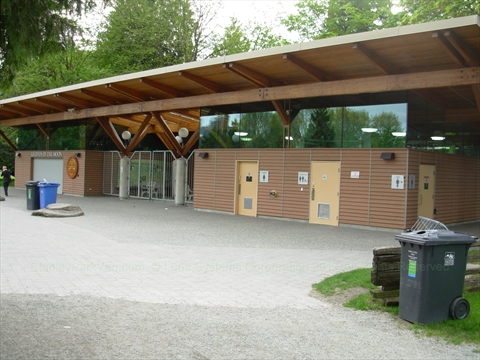 Washrooms at the Totem Poles in Stanley Park, Vancouver, BC, Canada