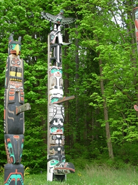 Chief Wakas Totem Pole detailing the open mouth portal feature