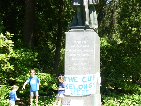 Lord Stanley Statue in Stanley Park, Vancouver, BC, Canada