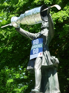 Lord Stanley Statue in Stanley Park, Vancouver, BC, Canada