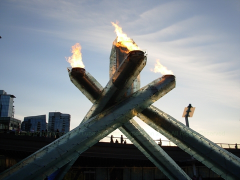 2010 Winter Olympic Cauldron standing at Jack Poole Plaza, Vancouver, BC