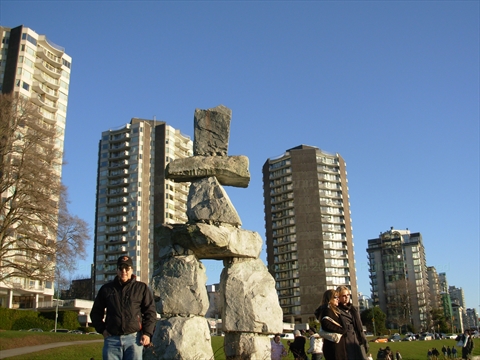 Inukshuk Monument at English Bay, Vancouver, BC, Canada