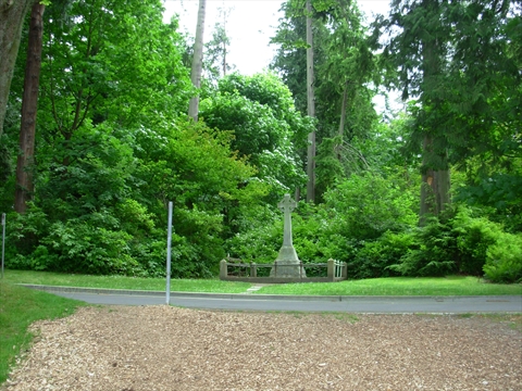 Chehalis Cross Memorial plaque in Stanley Park, Vancouver, BC, Canada
