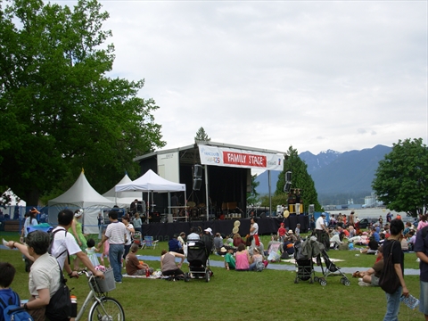 Summer festival gatherings on the outdoor lawns of Stanley Park field fields