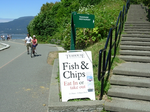 Teahouse Restaurant stairs in Stanley Park, Vancouver, BC, Canada