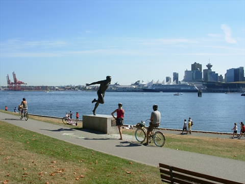 Bicycle Path in Stanley Park, Vancouver, BC, Canada