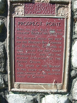 SS Beaver Cairn plaque at Prospect Point in Stanley Park, Vancouver, BC, Canada