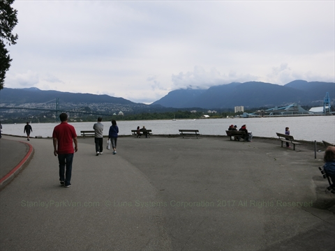 North side of Stanley Park where people fish, Vancouver, BC, Canada
