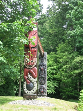 Susan Point Welcome Gateway in Stanley Park, Vancouver, BC, Canada