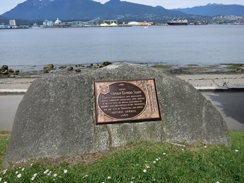 Edward Stamp commemorative plaque in Stanley Park