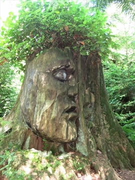 Two Spirits art work in Stanley Park, Vancouver, BC, Canada