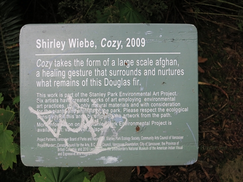 Cozy environmental art work in Stanley Park, Vancouver, BC, Canada