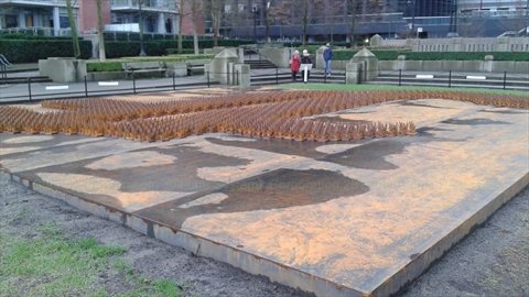 F Grass Artwork in Coal Harbour, Vancouver, BC, Canada
