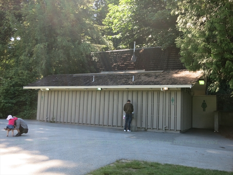 Washrooms at the Lumbermens' Arch Picnic Area in Stanley Park, Vancouver, BC, Canada