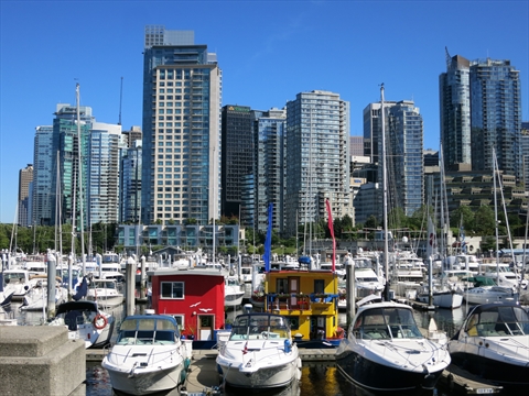 Coal Harbour Seawall in Vancouver, BC, Canada