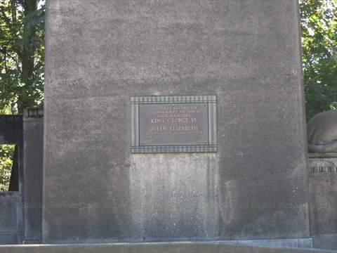 Lions Gate Bridge Plaque in Vancouver, BC, Canada