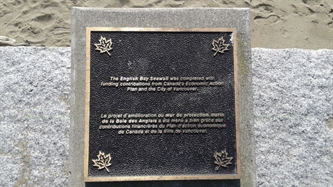 English Bay Seawall plaque context view