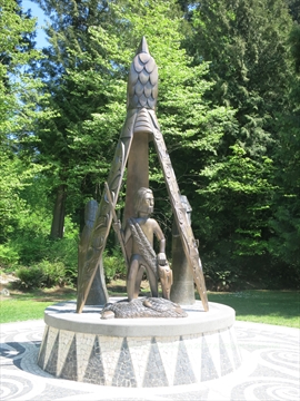 Portuguese Joe Statue in Stanley Park, Vancouver, BC, Canada