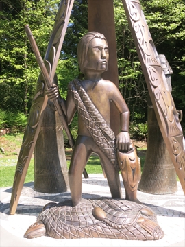 Portuguese Joe Statue in Stanley Park, Vancouver, BC, Canada