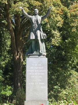 Lord Stanley Statue in Stanley Park, Vancouver, BC, Canada