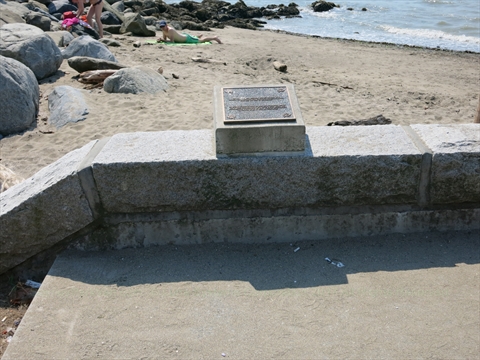 English Bay Seawall plaque in Vancouver, BC, Canada