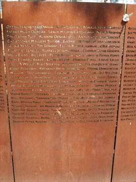 panel of Vancouver AIDS Memorial at English Bay, Vancouver, BC, Canada