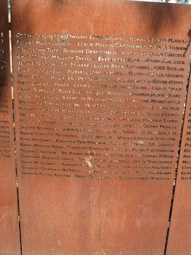 panel of Vancouver AIDS Memorial at English Bay, Vancouver, BC, Canada