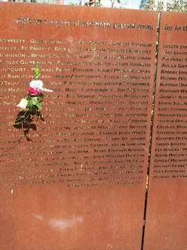 panel of Vancouver AIDS Memorial at English Bay, Vancouver, BC, Canada