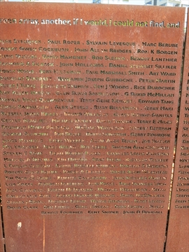 panel of Vancouver AIDS Memorial at English Bay, Vancouver, BC, Canada