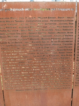 panel of Vancouver AIDS Memorial at English Bay, Vancouver, BC, Canada