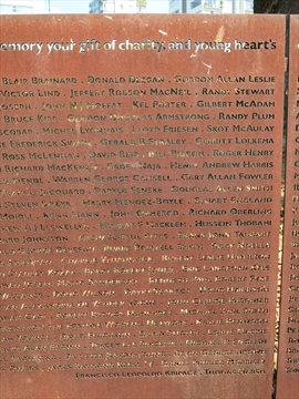 panel of Vancouver AIDS Memorial at English Bay, Vancouver, BC, Canada