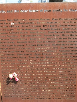 panel of Vancouver AIDS Memorial at English Bay, Vancouver, BC, Canada