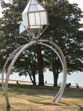 Engagement Art work at English Bay, Vancouver, BC, Canada