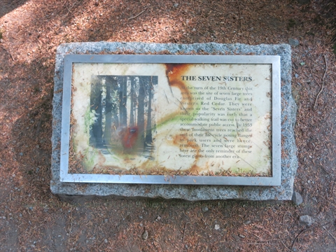 The Seven Sisters plaque in Stanley Park, Vancouver, BC, Canada
