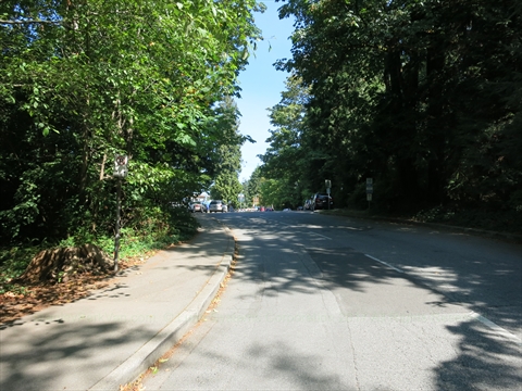 Avison Way entryway approach road inside Stanley Park