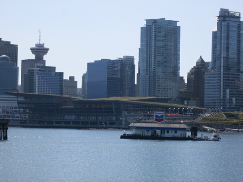 Modern glass panels of the Vancouver Convention Centre West building