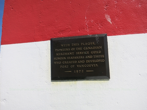 Brockton Point Lighthouse plaque in Stanley Park, Vancouver, BC, Canada