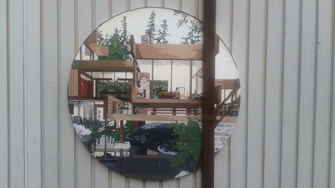 Portal Mural-domestic view of Graham house in Stanley Park, Vancouver, BC, Canada