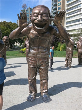 A-Maze-Ing Laughter Artwork at English Bay, Vancouver, BC, Canada