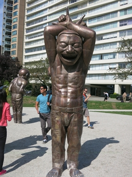 A-Maze-Ing Laughter Artwork at English Bay, Vancouver, BC, Canada