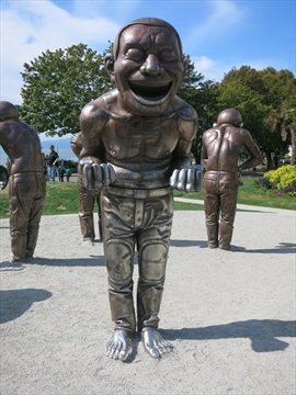 A-Maze-Ing Laughter Artwork at English Bay, Vancouver, BC, Canada