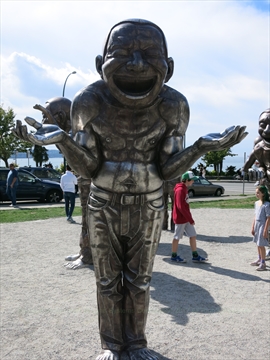 A-Maze-Ing Laughter Artwork at English Bay, Vancouver, BC, Canada