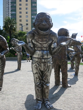 A-Maze-Ing Laughter Artwork at English Bay, Vancouver, BC, Canada