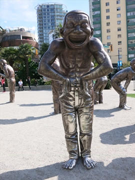 A-Maze-Ing Laughter Artwork at English Bay, Vancouver, BC, Canada