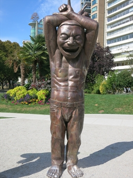 A-Maze-Ing Laughter Artwork at English Bay, Vancouver, BC, Canada