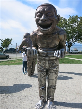 A-Maze-Ing Laughter Artwork at English Bay, Vancouver, BC, Canada