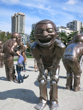 A-Maze-Ing Laughter Artwork at English Bay, Vancouver, BC, Canada