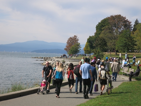 English Bay Seawall in Vancouver, BC, Canada